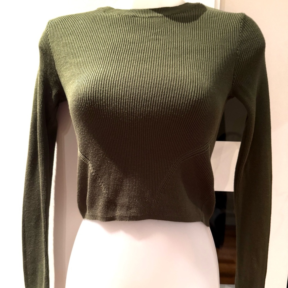 Olive Green -  Crew Neck Sweater